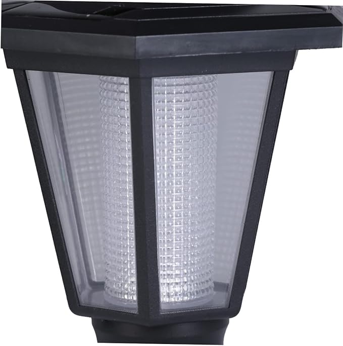 Solar Hexagonal Garden Light Decorative Lamp Practical Courtyard Illumination Medium Black Design with White Light Easy Installation for Landscape Use