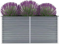 Garden Raised Bed Galvanized Steel 63x15.7x31.3 Gray