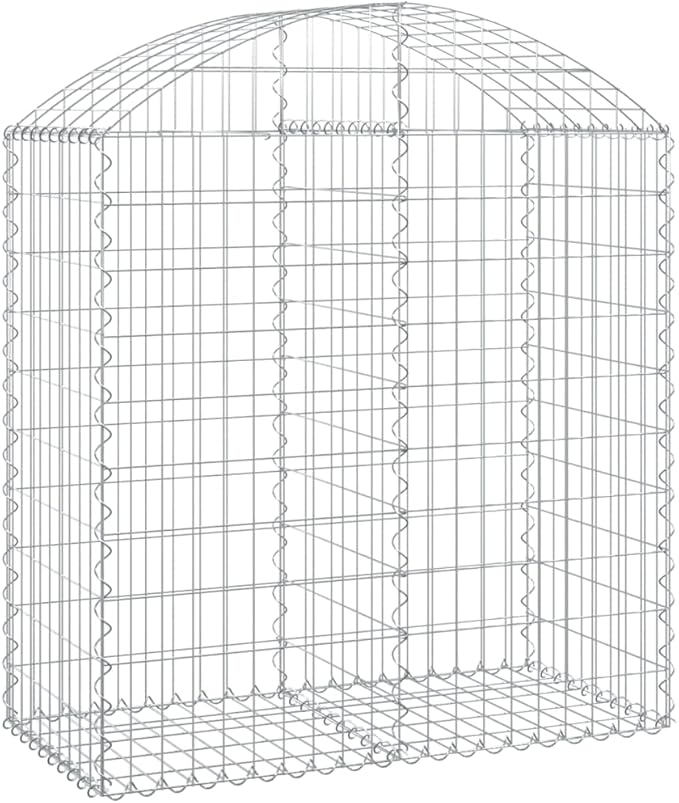 Gabion Basket Silver Galvanized Iron 39.4x39.4x47.2 in Rectangular Raised Garden Bed Outdoor Planter Box for Landscaping