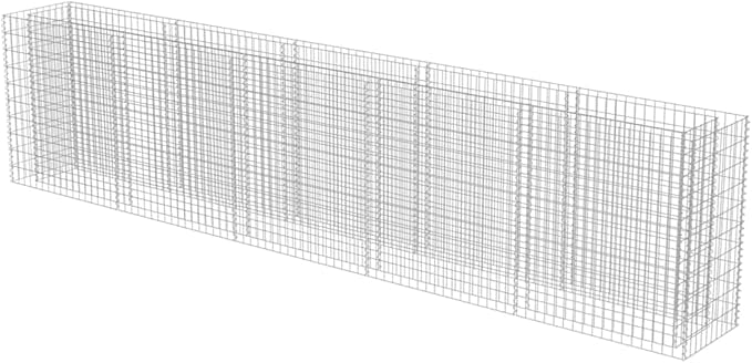 Gabion Raised Bed Silver Galvanized Steel 177.2x19.7x39.4 in Gardening Pots &amp Planters 143564