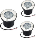 3Pcs Ground Led Landscape Lights - 6W Outdoor Buried Lights Ip66 Waterproof Round Recessed Floor Spotlight Outdoor Landscape Lights Led Underground Light for Driveway-Natural-6WAC12V