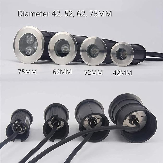 Outdoor Buried Lights - 12V Low Voltage IP68 Waterproof LED Landscape Lamps for Swimming Pools Fountains and Ponds (Warm Light 1W)