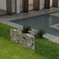 Gabion Raised Bed Steel Gabion Basket Post/Planter Raised Vegetable Bed Outdoor Steel Garden Decoration Galvanized Steel 47.2x11.8x19.7