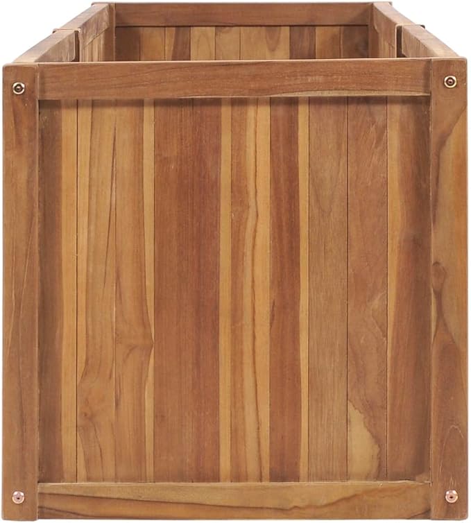 Wooden Garden Raised Bed Outdoor Garden Bed Planter Box for Plants Vegetables Herbs and Flowers 78.7x19.7x19.7 Solid Teak Wood-407