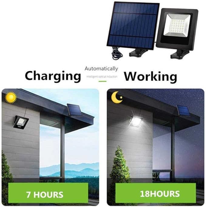Landscape Lights Solar Lawn Light LED Garden 30LED Floodlight Solar Garden Light Adjustable Solar Panel Security Lamp Waterproof for Lighting LED Street Lamp (5M Cable White)