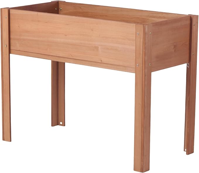 Raised Garden Bed with Legs Elevated Wooden Planter Box for Outdoor Plants Flowers Fruits Vegetable Herb Growing