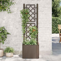 Garden Raised Bed with Trellis and Self Watering System Mocha Lawn Planters
