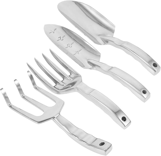 1set Multi-Purpose Garden Tool Set Gardening Shovels for Planting Weeding and Soil Loosening Ergonomic Handles Includes Large Shovel Measuring Rake and Cultivator
