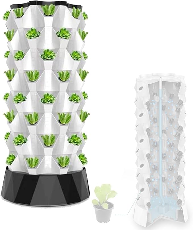 Hydroponics Growing Vertical Tower Aeroponics Tower Grow Automated Aeroponics Indoor Tower Hydroponic Equipment for Fresh Fruits Vegetables140cm