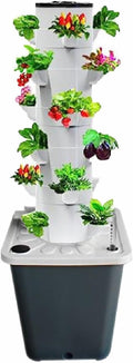 Hydroponics Growing SystemVertical Garden Indoor Outdoor Garden Tower Aeroponic Tower for Herbs Fruits Vegetables No Seedlings Included(18holes)