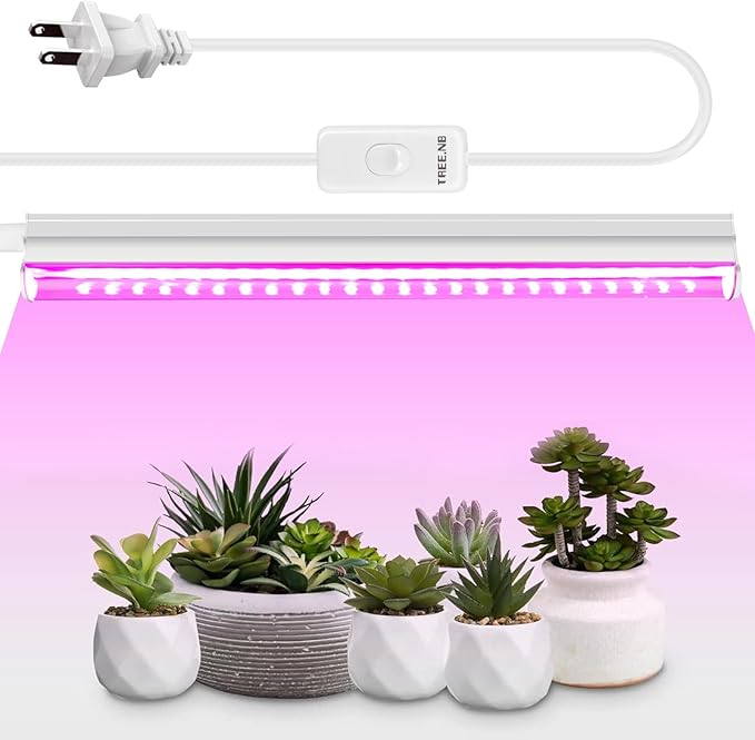 TREE.NB Plant Growing Lamps - 80W 80 LED Lamps with Full Spectrum/Red Blue Spectrum 3/9/12H Timer 10 Dimmable Level Adjustable Gooseneck 3 Switch Modes