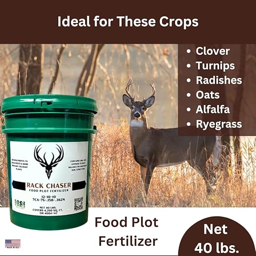 Rack Chaser Premium Food Plot Fertilizer 40 lbs. Coverage 4350 sq. ft. Made in USA by OFS Lawn and Garden Fertilizers