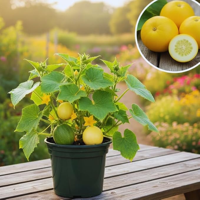 2 Lemon Cucumber Plants Live for Planting Live Cucumber Plants for Planting 4 to 7 Inches Tall Vegetable Plant