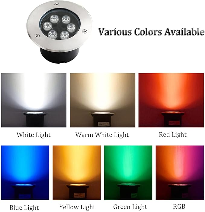 Round Courtyard Underground Spotlight - Outdoor Ground Landscape Light LED Recessed Ground Spotlights IP65 Low Voltage LED Underground Light for Garden Square Pathway Villas Lawn Terrace