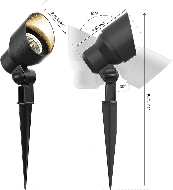 VM Low Voltage Landscape Lights 12V AC 20W Outdoor Spotlight Flood Lights 145 Lumens G4 Bi-Pin Halogen Lighting 2800K Warm White Light for Garden Yard Pathway Driveway Lighting 8Pack