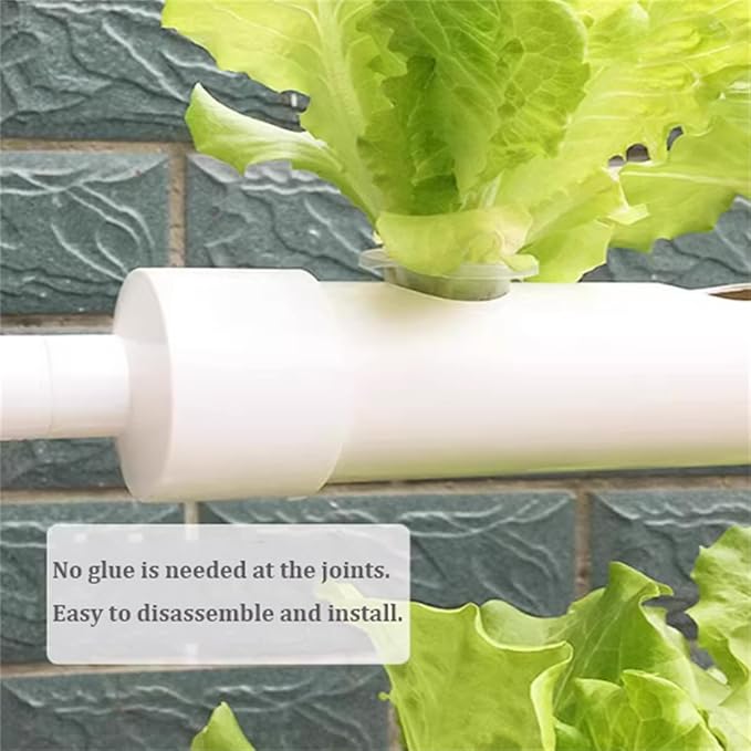 Hydroponics Growing System KitBalcony-Type Hydroponic Vegetable Growing MachinePVC Plant Sites with 108 Plant SitesGardening System Grow Kit with Water Pump Timerfor VegetablesFruitsHerbB