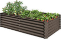 Planter Boxes Outdoor 6x3x1.5 Ft Metal Garden Raised Bed Galvanized Garden Boxes Outdoor Raised for Elevated Vegetable Flower Herbs (6x3x1.5FT-Brown)