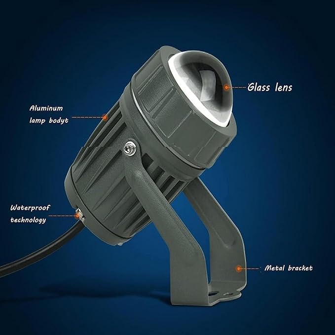 LED Beam Spotlight - Exterior Wall Lighting Spotlight 10W Adjustable Beam Angle Upward Light IP65 Waterproof Outdoor Landscape Light Suitable for Hotel ExterRed 10W(12V)
