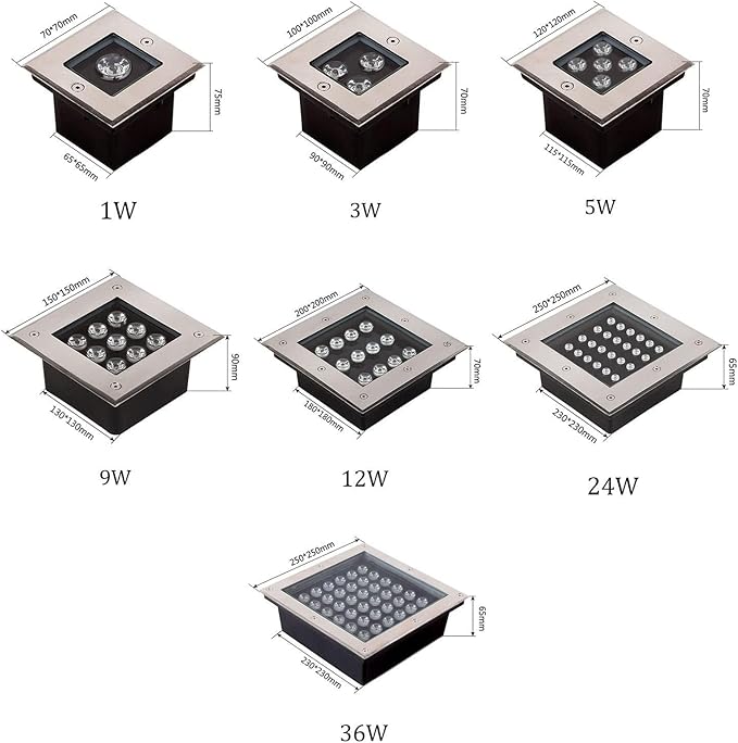 Underground Light LED - LED Beam Spotlight IP66 Waterproof Garden Landscape Light Outdoor Underground Lights Square Outdoor Park Landscape Embedded Lawn GrGreen 3W