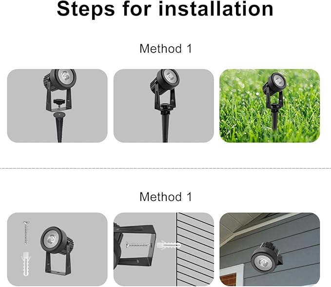 Outdoor Solar Spot Light IP65 Waterproof Solar Spot Lights 270° Adjustable Bright Landscape Light Auto On/Off Solar Lights Landscape Lighting for Garden TreeYardPathway A Warm Light