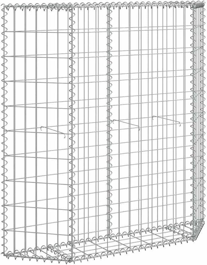 Galvanized Steel Gabion Raised Bed Silver 39.4 x 39.4 x 39.4 in Trapezoidal Planter Box Outdoor with High Load Capacity for Garden Vegetables Flowers Patio