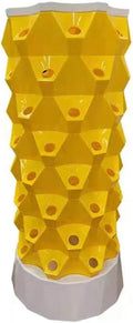 80 Pots Hydroponics Tower Set Cultivation Garden Tower Aeroponics Growing Kit for Indoor &amp Outdoor Grow Fruits Vegetables (Yellow)