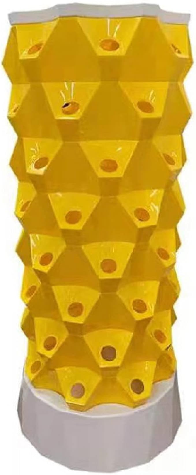 80 Pots Hydroponics Tower Set Cultivation Garden Tower Aeroponics Growing Kit for Indoor &amp Outdoor Grow Fruits Vegetables (Yellow)