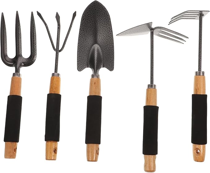 1set Multi-Purpose Garden Tool Set Ergonomic Outdoor Planting Tools Storage Rack for Digging Weeding and Soil Loosening Durable and Gardening Supplies