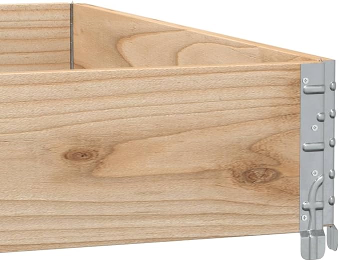 Garden Planter Natural Wood Solid Pine Medium Foldable Raised Garden Bed for Outdoor Plants 39.4 x 39.4 x 8.5 in Square Untreated Finish