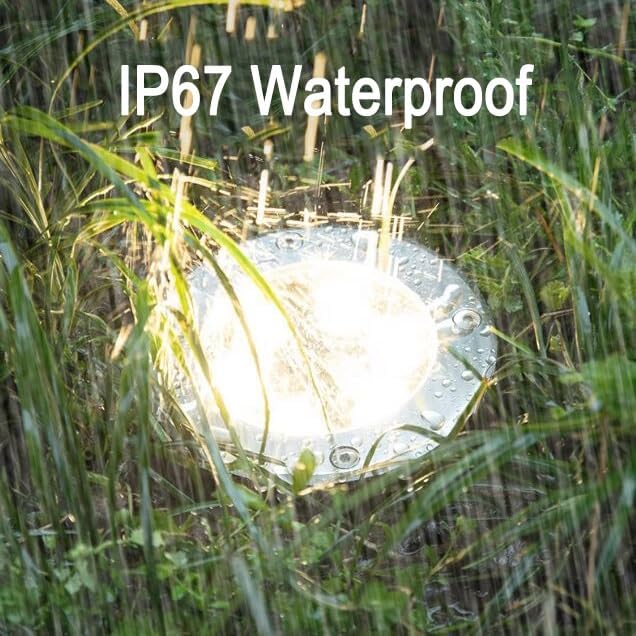LED Buried Lights - Outdoor Landscape LightsRound Recessed 30° Polarized Ground Light IP67 Waterproof Adjustable Angle Optical Lens Spotlight Garden Floor LaYellow-6W