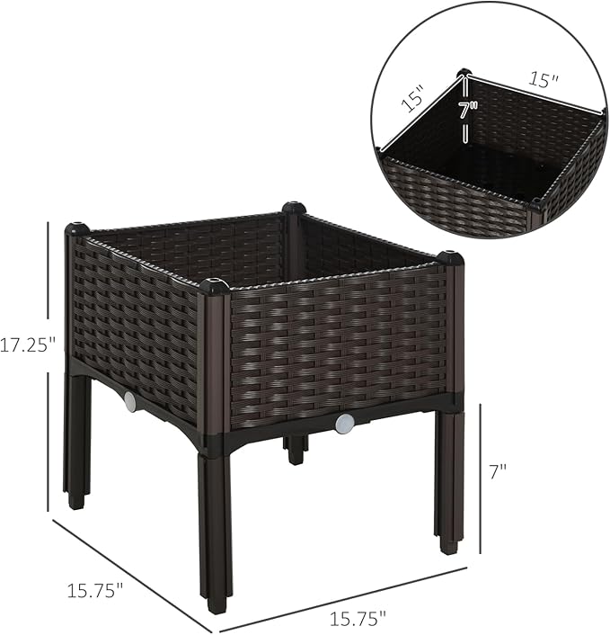Raised Garden Bed with Legs Self-Watering Planter Box Perfect for Flowers Herbs and Vegetables