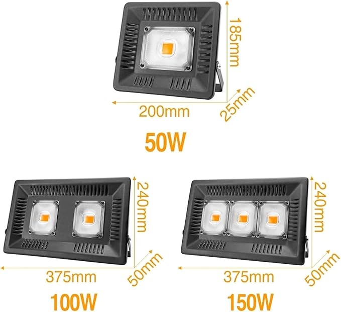 Full Spectrum Lamp LED Growing Light 50W 100W 150W AC 110V 220V High Power Outdoor Waterproof for Greenhouse Hydroponics Seeding (Color:150W)