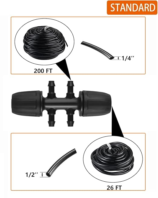 Irrigation System Kit MSDADA 226Ft Garden Watering System Automatic Drip Irrigation System Plant Watering Devices with Distribution Hose Plant Drip Feeders for Indoor Greenhouse Flower Bed Patio