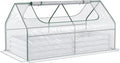6' x 3' Galvanized Raised Garden Bed with Mini PVC Greenhouse Cover