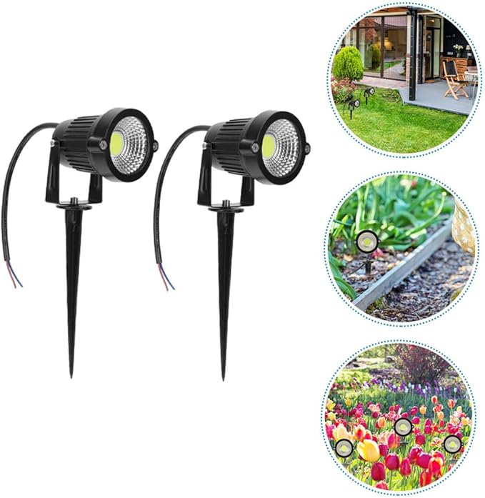 2pcs Led Landscape Lights Stake Outdoor Garden Pathway Solar Spotlight Eco-Friendly for Garden Patio Pathway