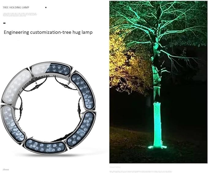Waterproof Outdoor Garden Colourful Tree Lights Ring Tree Hugger Lights Spotlights Garden Yard Landscape Lights(Blue9pcs(12w 24v))
