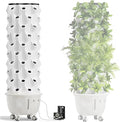 Vertical Hydroponic Grow Tower Aeroponic Tower for Herbs Fruits and Vegetables with Movable Water Tank Hydrating Pump Timer Adapter(X-Large)