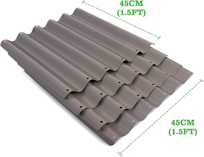 ANLEOLIFE 4-Pack 1.5ft Tall Raised Garden Bed Straight Panels DIY Modular Galvanized Steel Panels for Metal Garden Bed Repair &amp Replacement Quartz Grey