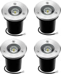 Recessed LED Outdoor Spotlights - 1W Ground LED Landscape Lights IP67 Waterproof Underground Buried Lamp Outdoor LED Floor Spotlight for Garden Driveway DeWarm White-4PCS-1W