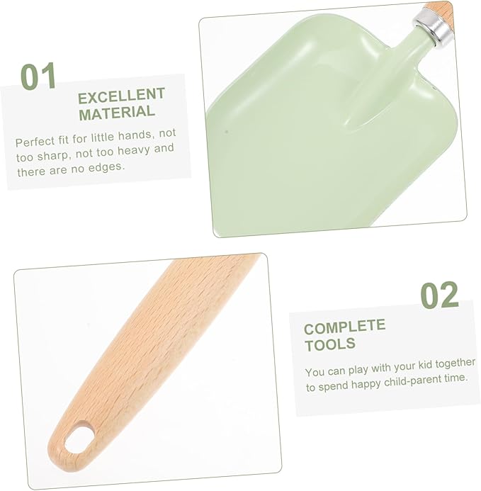 Children Gardening Tools Set for Boys and Girls Outdoor Planting Shovels and Hand Rake Wooden Handles Fun Gardening Toys for Toddlers for Backyard and Garden Activities