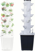 Aeroponics Kit Hydroponic Tower Garden Hydroponic Tower 30 Planting Chambers Suitable for Herbs and Fruits Includes Water Pump/Adapter/Net Basin 6layers18holes