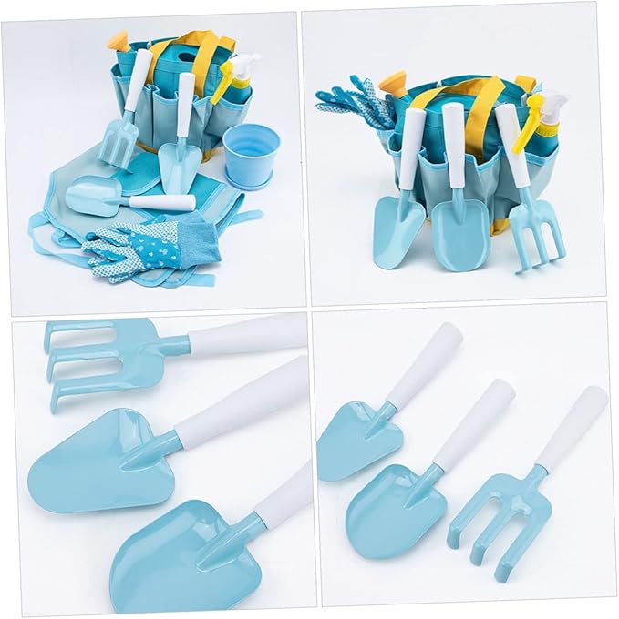 Yardwe 1set Boy Girl's Gardening Tool Set Outdoor Gardening Kit for Boys and Girls Watering Can Rake Trowel and Gloves Fun Toys for Planting and Weeding Activities