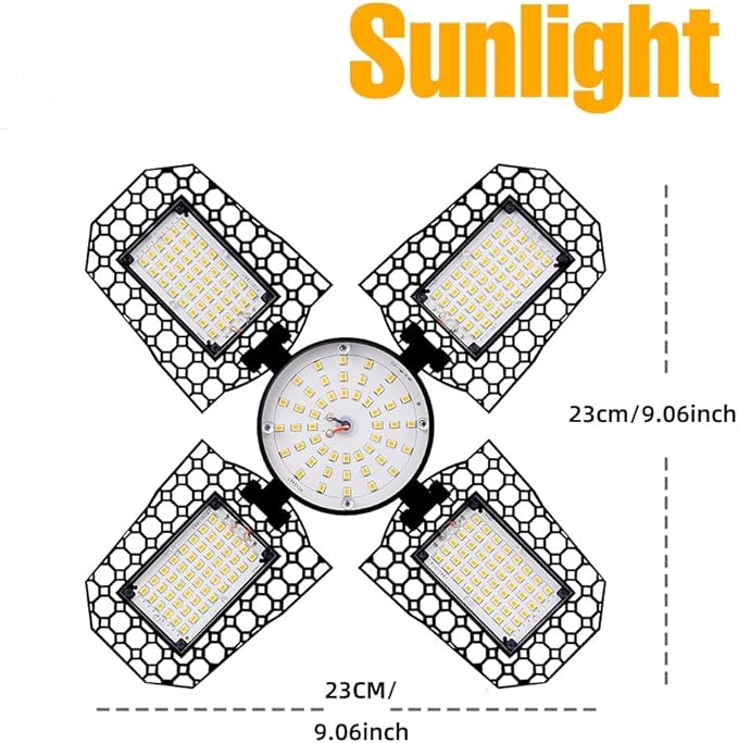 2Pack 150W LED Plant Lights Deformable Full Spectrum Grow Lamp 110V Greenhouse Tent Hydroponics E26/E27 Indoor Seeds Planting Lamps 4Adjustable Panels 100-277V Gardening Vegetables Fruit Fill Lighting