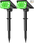 20 LEDs Solar Spotlights OutdoorIP65 Waterproof Solar Powered Landscape Spotlights 2-in-1 Wall Light Outdoor Solar Landscaping Lights Auto On/Off for Yard Garden 2Pack (Green)