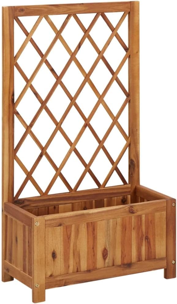 SKM Garden Raised Bed with Trellis Solid Acacia Wood (Weight-13KG)