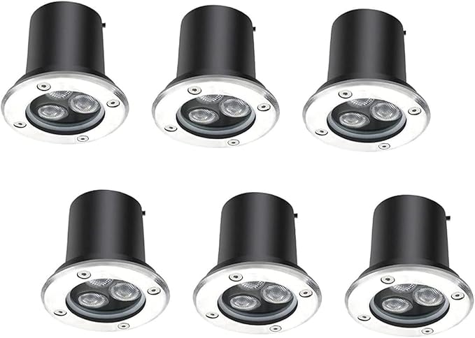3W Waterproof Round LED Landscape Spotlight Stainless Steel Recessed Lights for Garden Path Deck Yard Garage