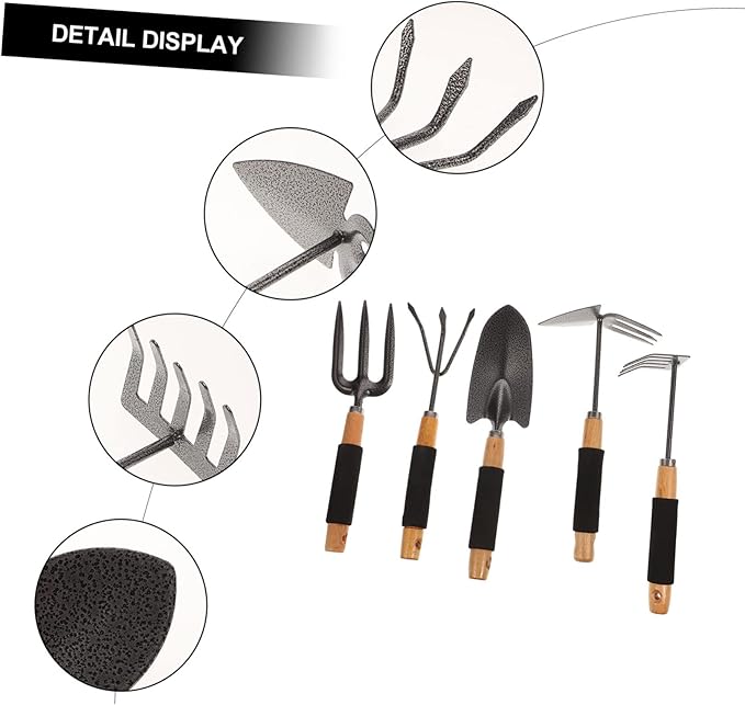 1set Multi-Purpose Garden Tool Set Ergonomic Outdoor Planting Tools Storage Rack for Digging Weeding and Soil Loosening Durable and Gardening Supplies