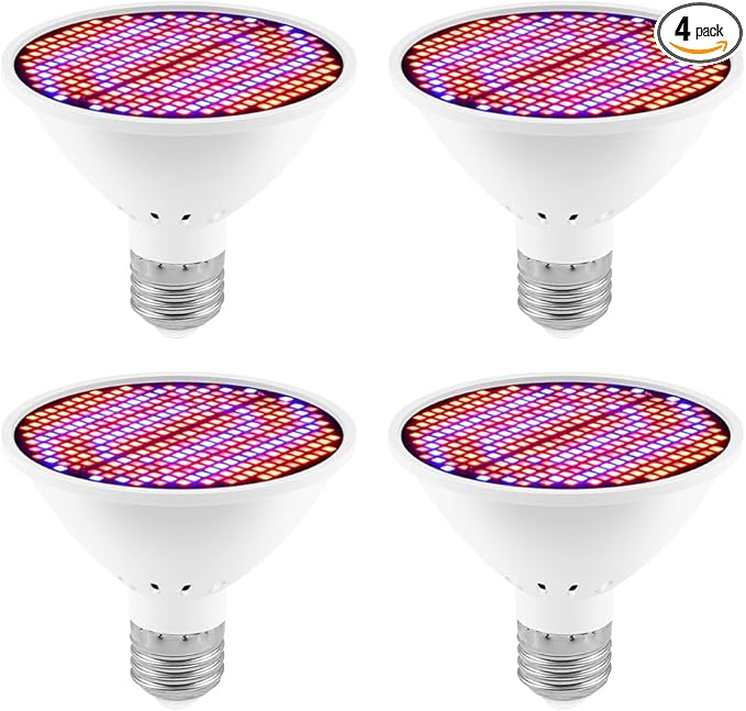 4Pack 30W LED Full Spectrum Plant Seedling Light 85-265V Hydroponic Vegetable Fruits Fill Lights UV/IR Greenhouse Growing Box Red Blue 110V Flowers Succulent Cactus Potted Moss Cultivate Lighting