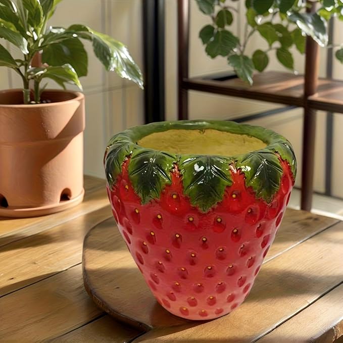 Creative Strawshaped Flower Pot 12.4 inch Large Artificial GFruit Flowerpot Suitable for Home Decoration Indoor and Outdoor GDecoration Multi Purpose and Novel Outdoor Flower Pot