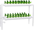 2 Layers 36 Plant Sites Hydroponic Growing System 4 Pipes Water Culture Garden Plant System Hydroponic Site Grow Kit for Leafy Vegetables Lettuce Herb Celery